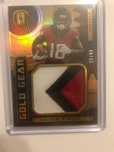Calvin Ridley 2019 Panini Gold Standard Gold Dear 3 Color Patch 25/49!!