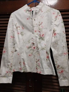 Lauren Ralph Lauren Meadow Way Fitted Jacket Womens Small-Elegant-Cotton Sateen - Picture 1 of 13