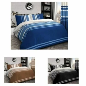 Velosso Tonal Stripe Reversible Quilt Cover Bedding Set { RICH COTTON } - Picture 1 of 4