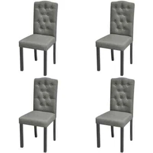 vidaXL Dining Chairs 4 pcs Grey Fabric - Picture 1 of 7