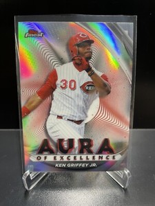 KEN GRIFFEY JR. 2022 Topps Finest Aura Of Excellence Refractor AE-KG Reds 🔥 HOF
