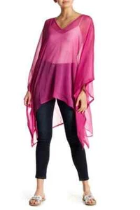 14th and union wonens V-neck chiffon poncho size one size - Picture 1 of 7