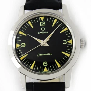 Vintage Omega Seamaster Winding Black Dial 34mm Steel Watch C.1962 Ref 135.005 - Picture 1 of 16