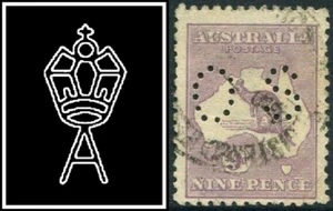 1916 Australia 9d Purple OS 3rd W/M Estampilla de canguro Buena a Fina Usada - Imagen 1 de 1