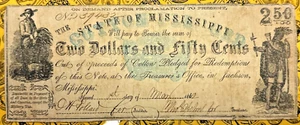 1862 El estado de Mississippi $2,50 - Imagen 1 de 2