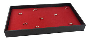 Black Wooden Display Tray with Choice of 72/144 Velvet Flocked Ring Display