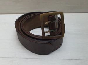 Vintage USSR Army Military Thick Genuine Leather Officer Uniform Belt 1970 WWII - Picture 1 of 9