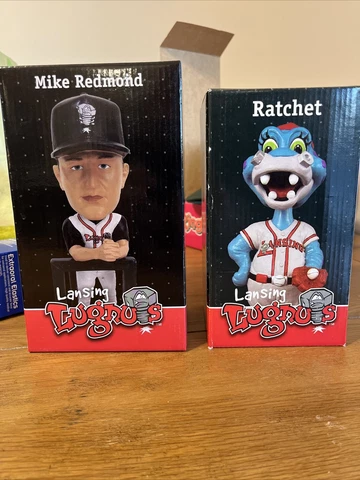 Lansing Lugnuts Ratchet Mascot Bobblehead SGA Nodder 2010 And Mike Redmond Bonus Cover