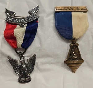 Boy Scouts of America Eagle Scout Sterling Medal Badge AND Bronze Eternal Light - Picture 1 of 13