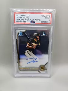 James Wood 1st Bowman Chrome Auto - PSA 9 - Picture 1 of 2