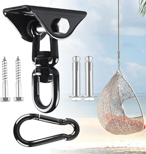 Heavy-Duty 360° Rotating Hammock Hanging Kit - 1000 Lb Stainless Steel Hooks - Picture 1 of 12