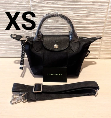 Longchamp Le Pliage Energy XS Top Handle 2way Shoulder Tote Bag Black OUTLET NEW - Image 1 of 4