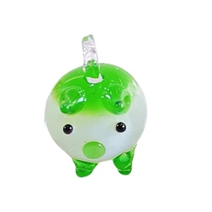 Glass Pigs Pendant Charm Glass Pig Necklace Pendant Cartoon Pig Hangings Gift - Picture 1 of 8
