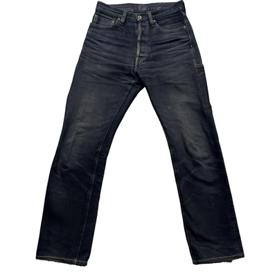 Pantalones de mezclilla IRON HEART 888S-OD con ribete negro índigo teñido nido de abeja se desvanece 30 x 30 Foto 1 de 4