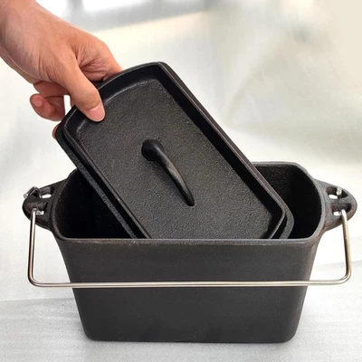 Voulosimi Cast Iron Loaf Oven Pan - 4.33"X4.92"X8.66" Durable Loaf Pans Rectangu - Image 1 of 4