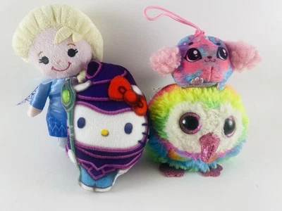 Rare Plush Lot Cookeez Puff Mallow Poodle Moose Toys Hello Kitty Elsa TY Owl - Image 1 of 4