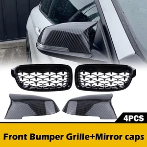 Parrilla delantera de fibra de carbono para BMW F30 330i 328i 12~18 cubierta de espejo - Imagen 1 de 11