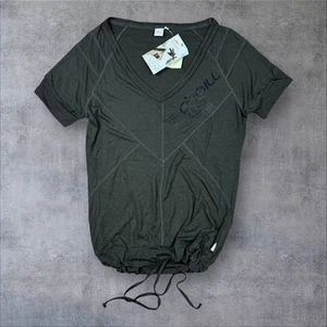Camiseta Y2K O’Neill Marrón Cuello en V Logo Cordón Dobladillo Talla L Nueva con Etiquetas De Colección  - Imagen 1 de 16
