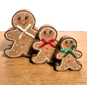 Estante de Mesa Decoración Familiar de Pan de Jengibre de Madera de Navidad HECHO A MANO Y PINTADO - Imagen 1 de 20