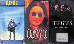 Lot Of 3 Rock VHS, AC/DC Who Made Who, Ozzy Double O, BeeGees One Night Only - Picture 1 of 5