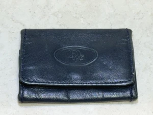 Vintage Christian Dior Coin Change Pouch Pocket Purse Bag Black Leather - Picture 1 of 10