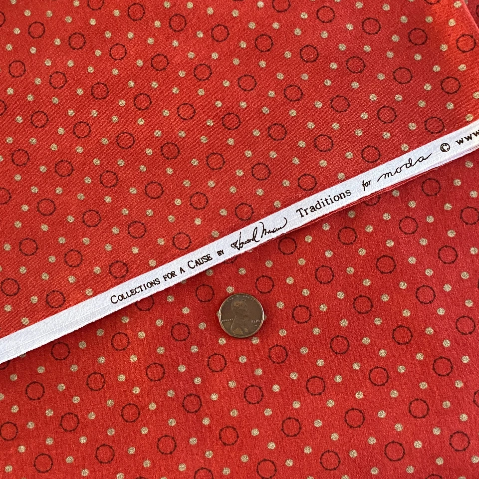 1 YD Moda Collections for a Cause Fabric Muted Red Cotton - Image 1 of 4