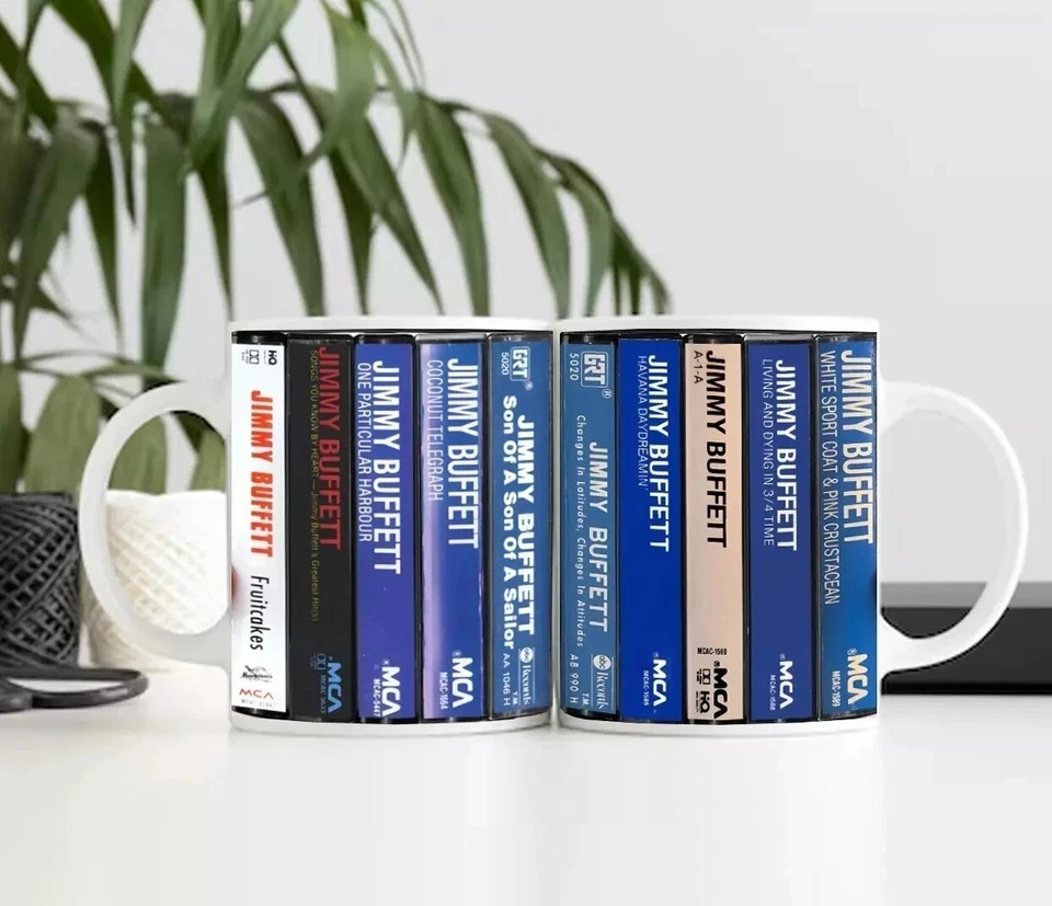 Jimmy Buffett Albums Cassette Retro Mug Rock Coffee Cup Gift Fan