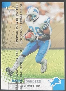 Barry Sanders 1999 Topps Finest #80 w/ coating- Detroit Lions HOF - Picture 1 of 2