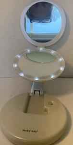 Vintage Mary Kay Double Make Up Mirrored Lighted Magnified Folding Mirror 7" - Picture 1 of 7