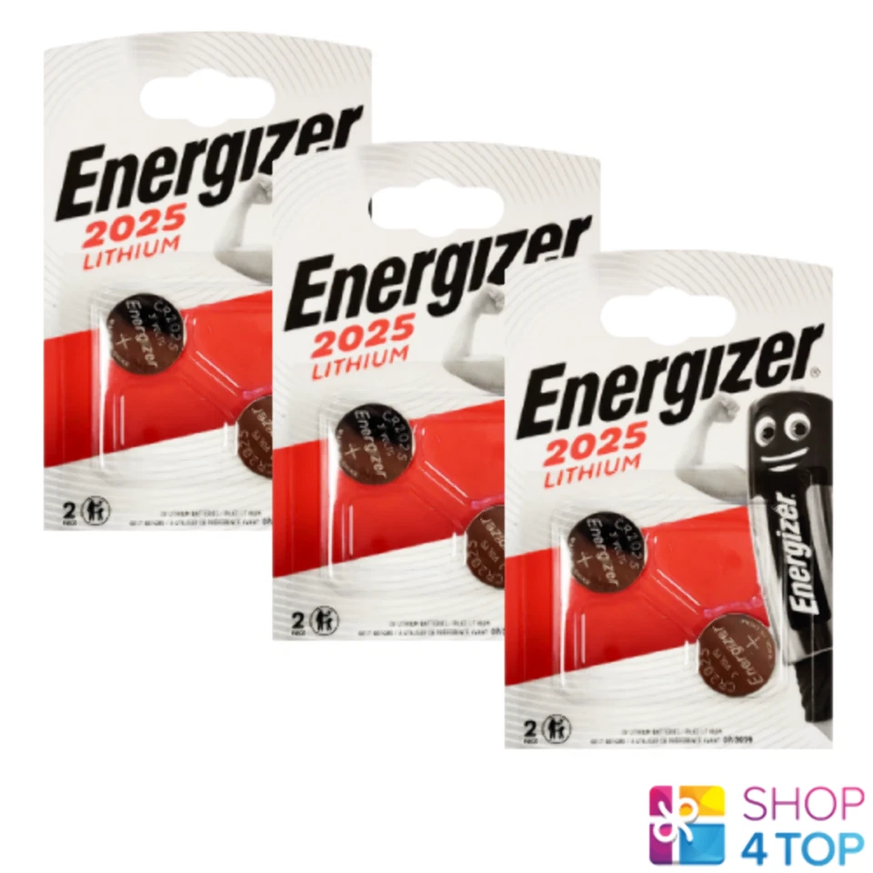 6 Energizer CR2025 Lithium Batteries Blister 3V Coin Cell DL2025 Exp 2029 New - Image 1 of 1