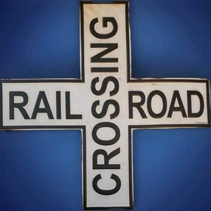 Crossbuck, railroad crossing sign, Embossed, train sign, replica - Picture 1 of 2