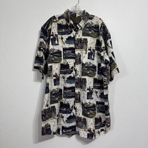 North River Outfitters pesca a mosca AOP manica corta con bottoni taglia 1XLT - Foto 1 di 7