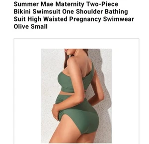 Summer Mae Maternity 2 Piece Bikini Swimsuit One Shoulder  High Waist Olive Sz S - Picture 1 of 5