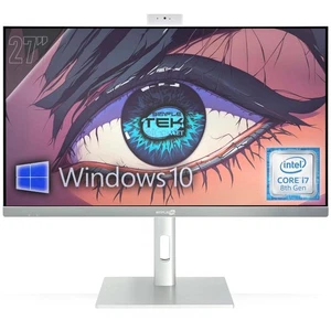 All in One 27" 4K i7 8th Gen RAM 8GB SSD 240GB Windows 10 AIO PC Gaming VESA - Picture 1 of 10