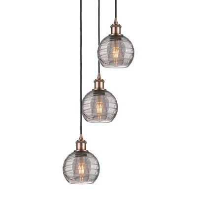Innovations Lighting 113B-3P 25 12 Athens Deco Colgante Remolino - Cobre Antiguo / Foto 1 de 4