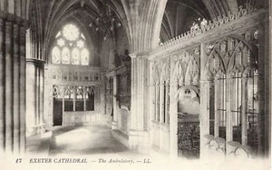 (av70) Exeter Cathedral The Ambulatory - Devon Levy LL Postcard - Picture 1 of 2