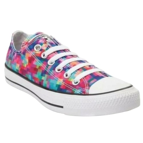 Sneakers Converse Chuck Taylor All Star Lo Top colorate motivo pixel arcobaleno 8