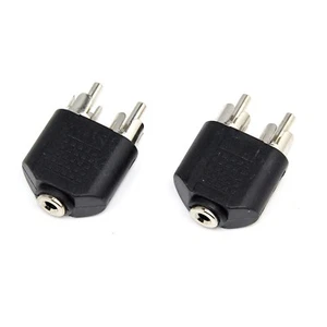 2 pcs 3.5mm Stereo Female Jack To 2 RCA Phono Male Splitter Adapter Converter EU - Picture 1 of 6