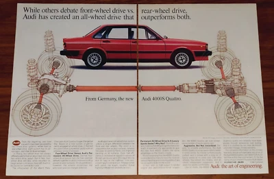 REVISTA PUBLICITARIA IMPRESA AUDI 4000S QUATTRO PUBLICIDAD ROJO SEDÁN DEPORTIVO DE ALEMANIA Foto 1 de 4
