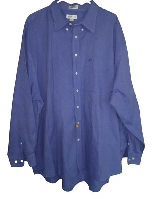 Cutter & Buck Mens Size 3XB Blue Check Long Sleeve Button Up Shirt - Image 1 of 4