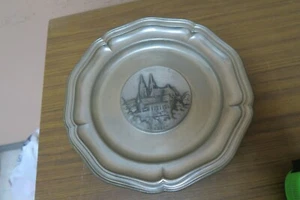 Vintage Switzerland SIGG Bern Zytglogge Clock Tower Souvenir Pewter Plate 9.5" - Picture 1 of 4