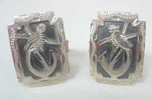Gemelos Estate Mayan 900 plata ornamentados maravilloso diseño 8,1 gr. - Imagen 1 de 10