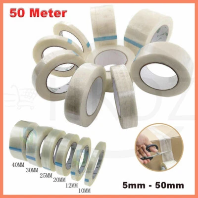 Cross Weave Extra Strong Fiberglass Reinforced Filament Security Tape 5-50mmx50M - Image 1 of 4