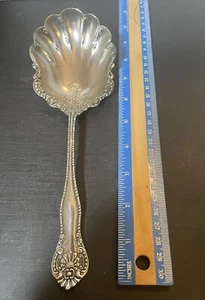 Cuchara grande para servir “Bead & Scroll” de Wm. Placa de plata Rogers, 9 1/8”, envío gratuito - Imagen 1 de 8