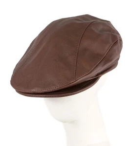 Kangaroo leather brown modern flat cap Hats From OZ-100% Australian Owned Seller - Bild 1 von 6