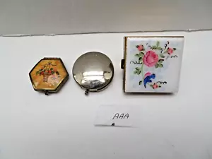 1 lápiz labial 2 estuches espejados compactos vintage de maquillaje en polvo aaa - Imagen 1 de 3
