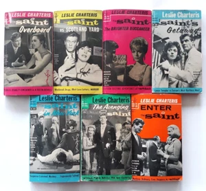 7 paperbacks The Saint by Leslie Charteris TV Roger Moore 1950s - Picture 1 of 1