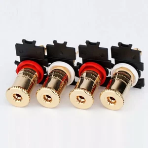 Amplificador de altavoz HiFi de 8 piezas poste de unión enchapado en oro de 24 quilates terminales de enchufe banana - Imagen 1 de 5