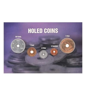 Holed Coins | 5 Coin Set with Holes | Laos | East Africa | Papua New Guinea - Picture 1 of 2