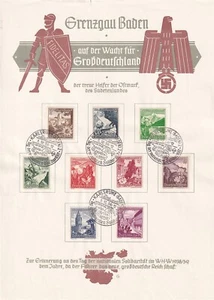 Stamp Germany Sc 663-71 Sheet 1938 WWII 3rd Reich Austria Vienna Castle CTO - Picture 1 of 1